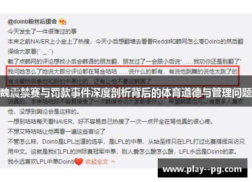 魏震禁赛与罚款事件深度剖析背后的体育道德与管理问题